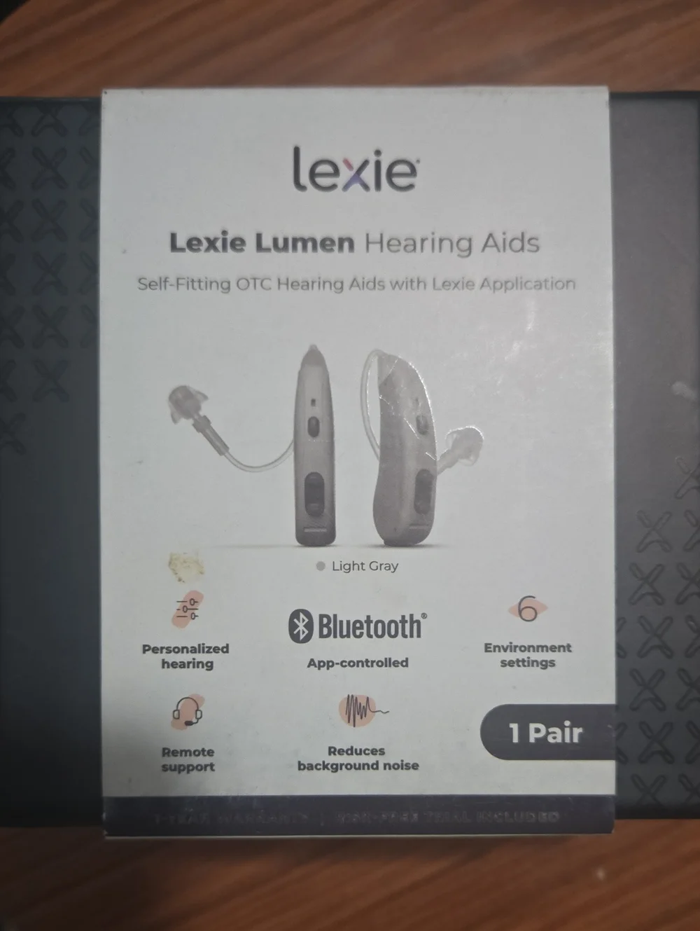 Lumen Bluetooth Hearing Aids — Light Gray